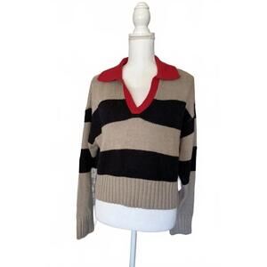 NWT Spiritual Gangster Cropped Knit Sweater with Red Collar, Small